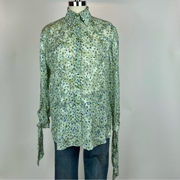 Acne Studios Blurred Crowd-Print Button Down Shirt - Picture 2 of 8